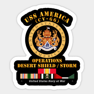 USS America (CV-66) - Opns DS - DS w Gulf  War SVC Sticker